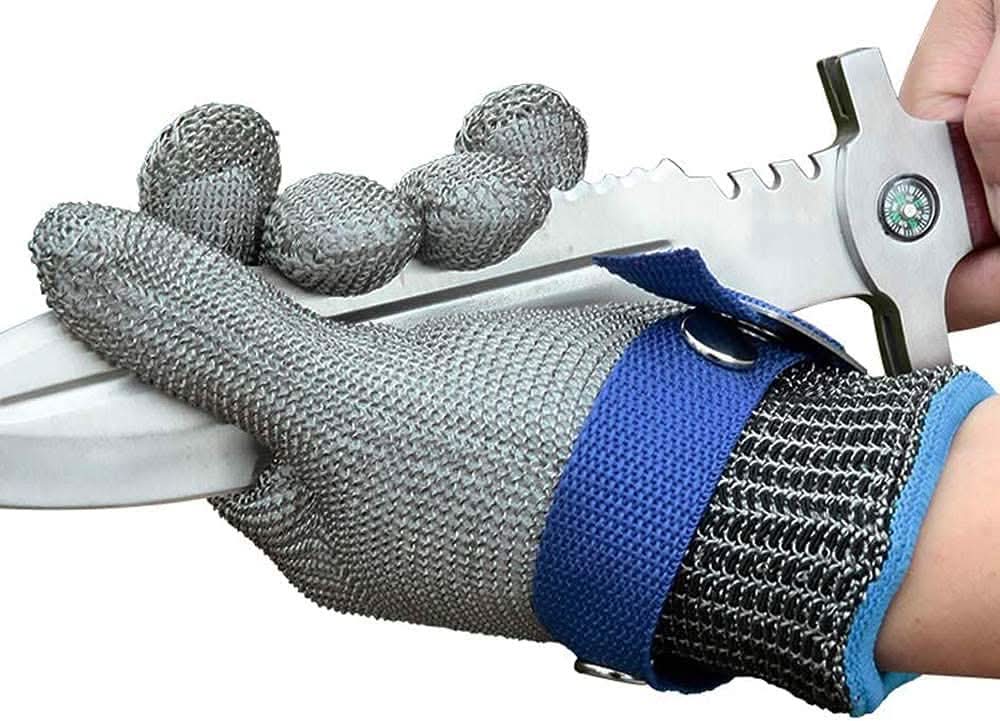 Cut-Resistant Gloves Stainless Steel ANSI A9 Flexible Fit