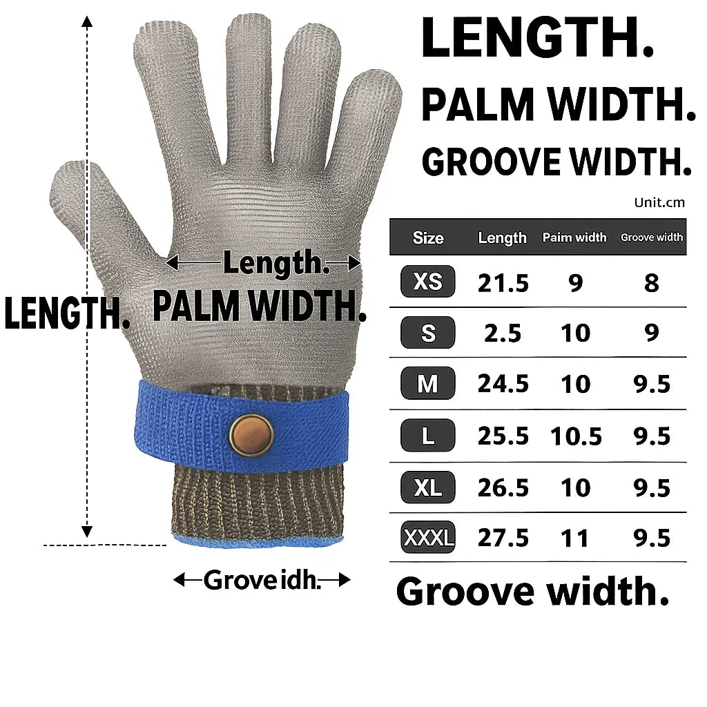 Cut-Resistant Gloves Stainless Steel ANSI A9 Flexible Fit