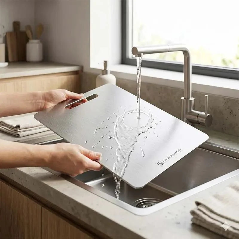 Cutting Board Double-Sided 304 Stainless Steel Easy-Clean Surface