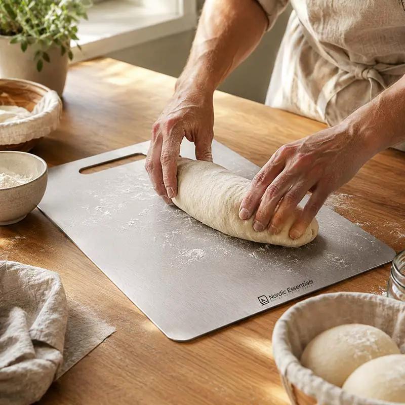 Cutting Board Double-Sided 304 Stainless Steel Easy-Clean Surface