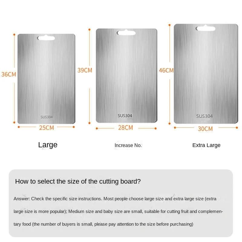 Cutting Board Stainless Steel Non-Slip Non-Porous Surface