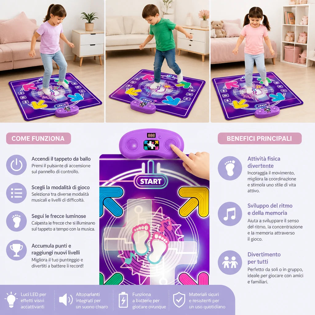 Dance Mat Interactive Music & LED Lights