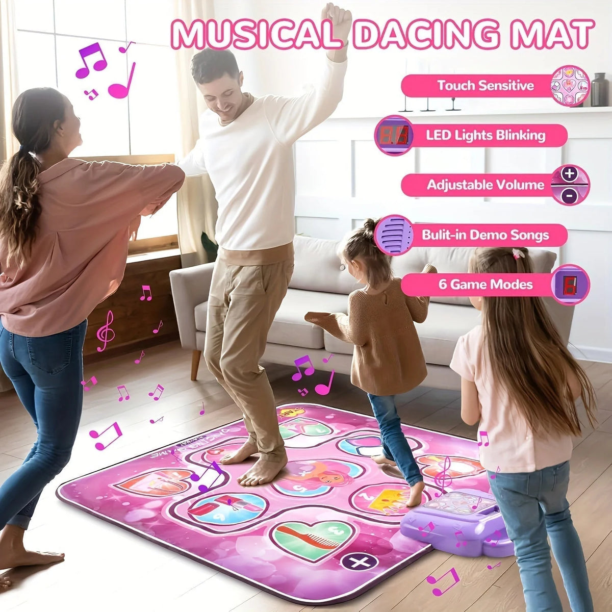 Dance Mat Musical Interactive Screen-Free Scoring Game