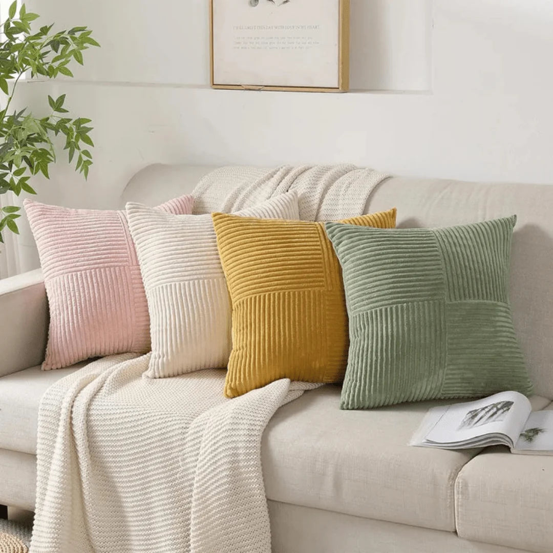 Decorative Cushion Cotton-Linen Blend Machine-Washable Cover