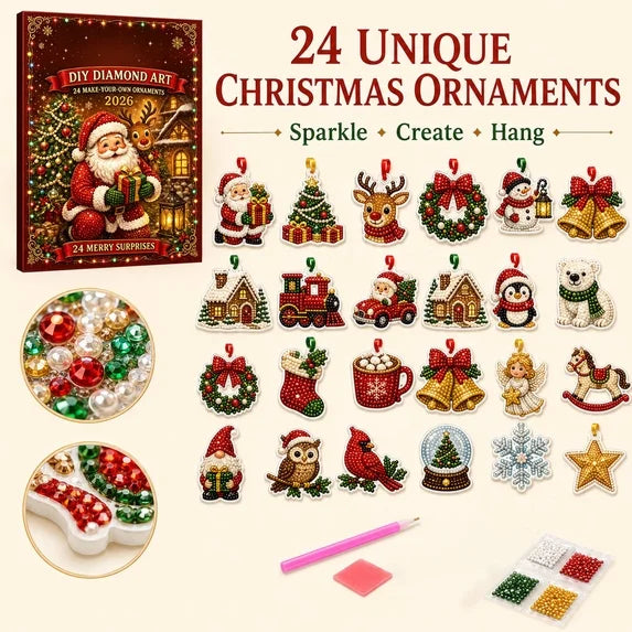 Diamond Painting Advent Calendar 24 Christmas Ornament Designs