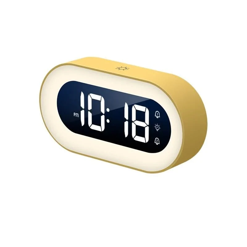 Digital Alarm Clock Rechargeable Dimmable Warm Night Light 15-Day Battery Life