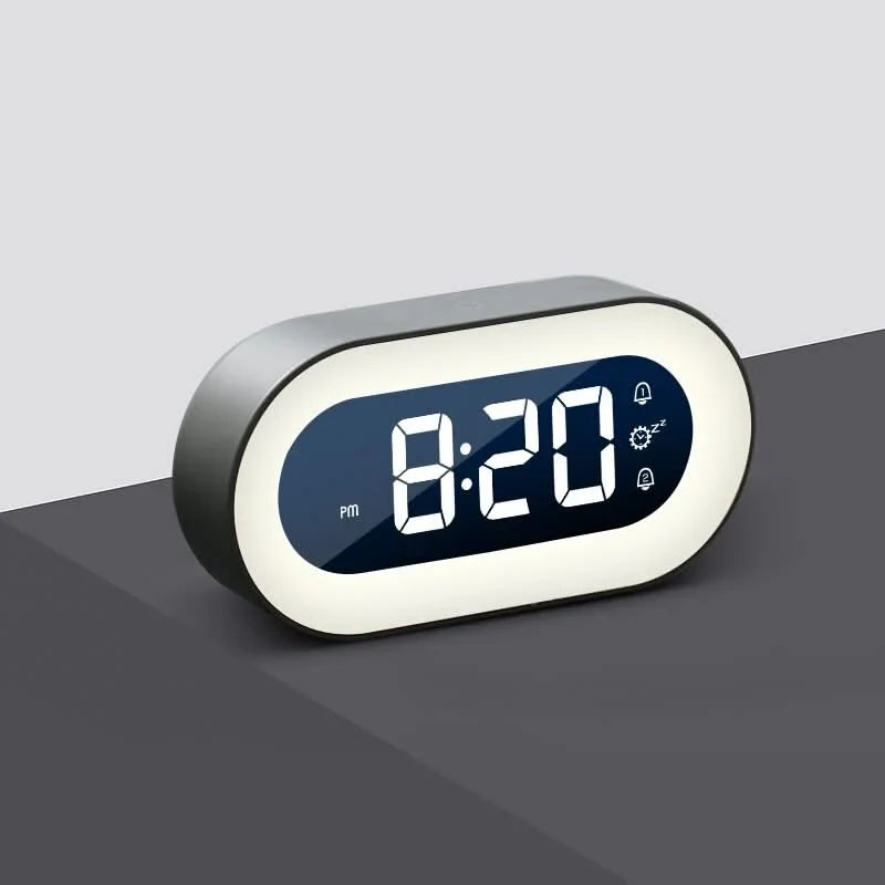 Digital Alarm Clock Rechargeable Dimmable Warm Night Light 15-Day Battery Life