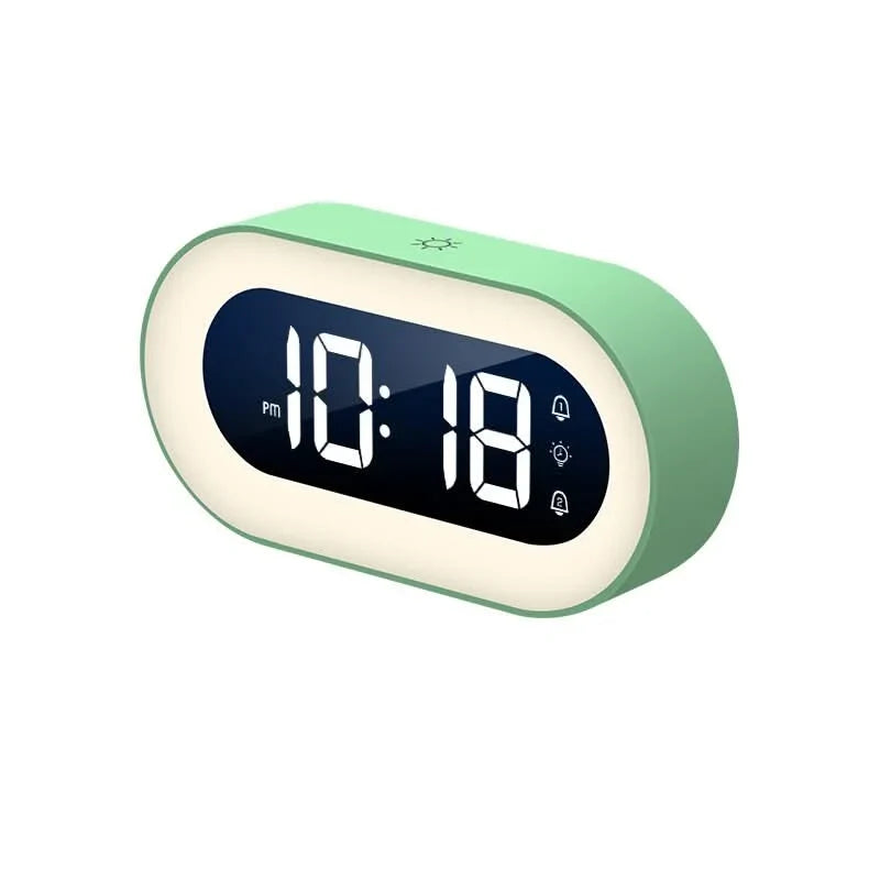 Digital Alarm Clock Rechargeable Dimmable Warm Night Light 15-Day Battery Life