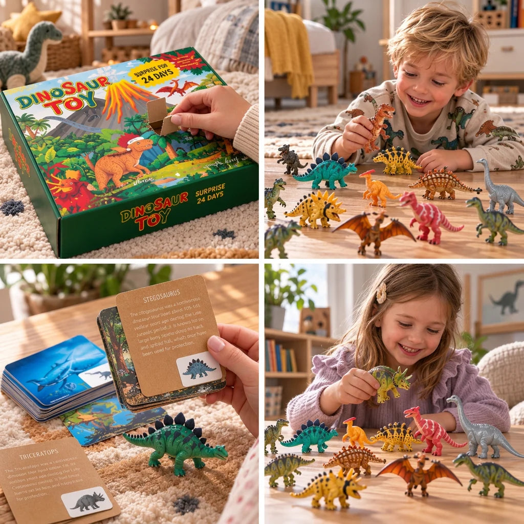 Dinosaur Advent Calendar 24 Doors Collectible Figures