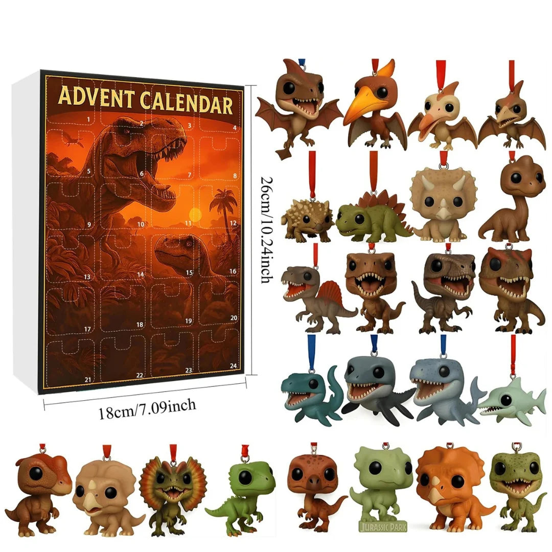 Dinosaur Advent Calendar 24 Figures Numbered Doors
