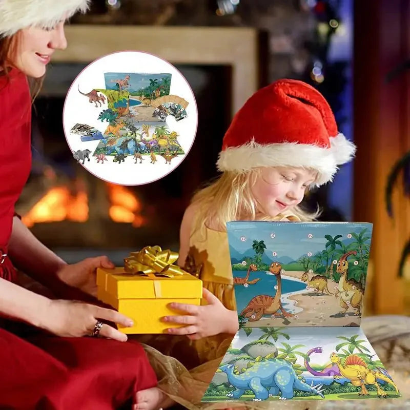Dinosaur Advent Calendar 24 Figures With Play Mat & Cards
