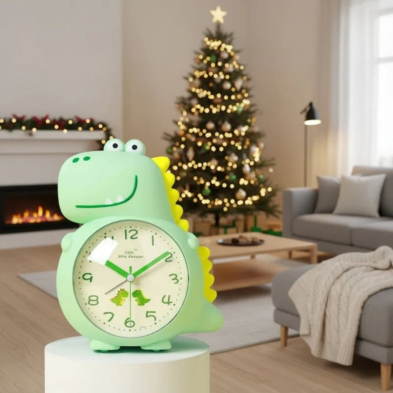 Dinosaur Alarm Clock Silent Mechanism Gentle Wake-Up Light & Dual Alarm Tones