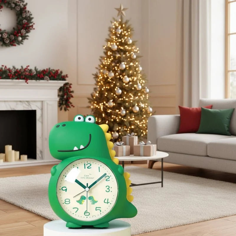 Dinosaur Alarm Clock Silent Mechanism Gentle Wake-Up Light & Dual Alarm Tones