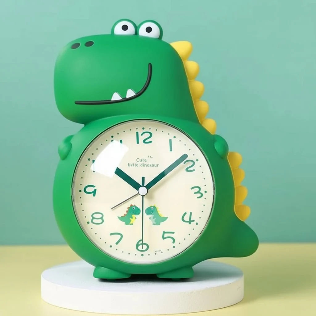 Dinosaur Alarm Clock Silent Mechanism Gentle Wake-Up Light & Dual Alarm Tones