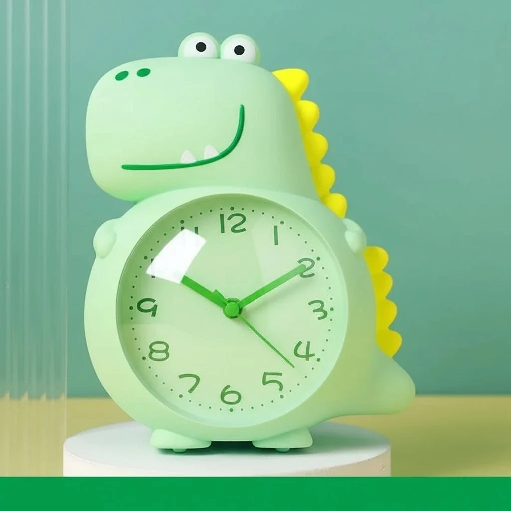 Dinosaur Alarm Clock Silent Mechanism Gentle Wake-Up Light & Dual Alarm Tones