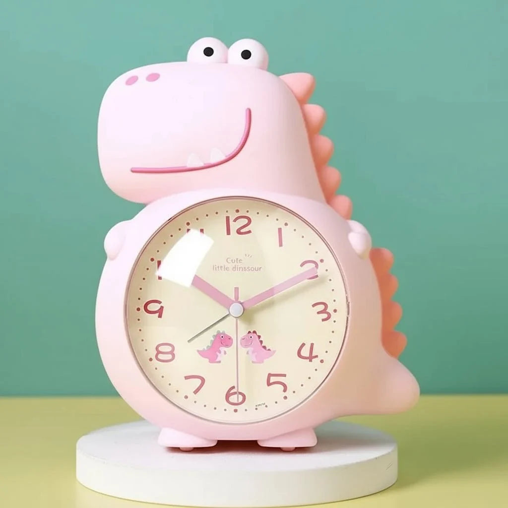 Dinosaur Alarm Clock Silent Mechanism Gentle Wake-Up Light & Dual Alarm Tones