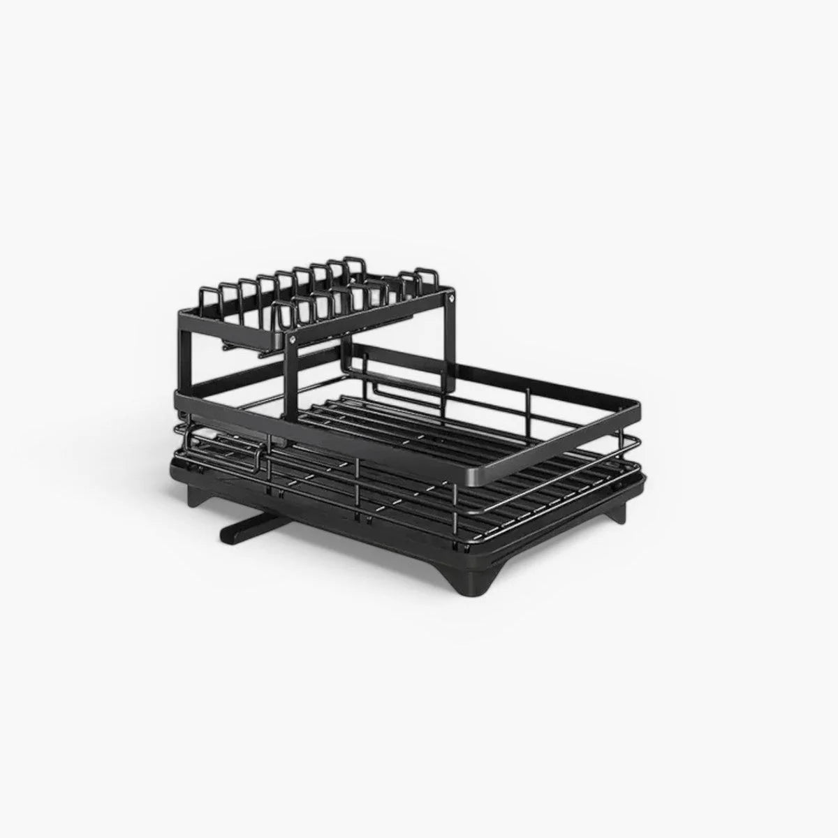 Dish Drainer Stainless Steel Space-Saving Rust-Resistant Separate Compartments