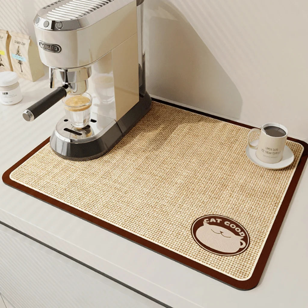 Dish Drying Mat Diatomite Highly Absorbent Quick-Drying Machine Washable