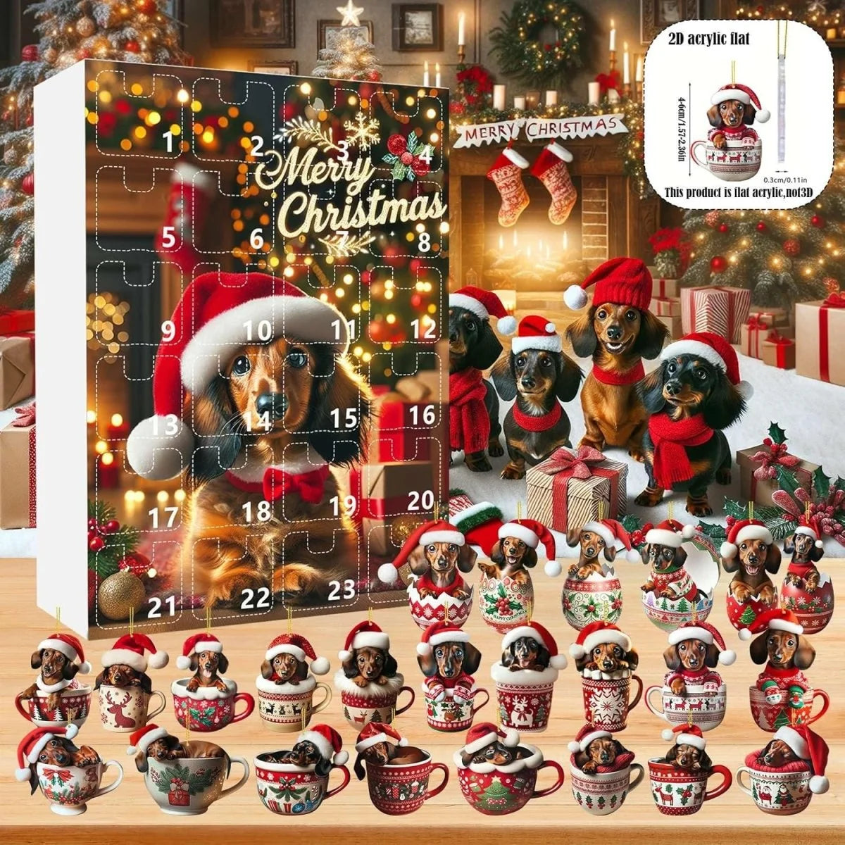 Dog Advent Calendar Dachshund-Themed 24 Daily Surprises