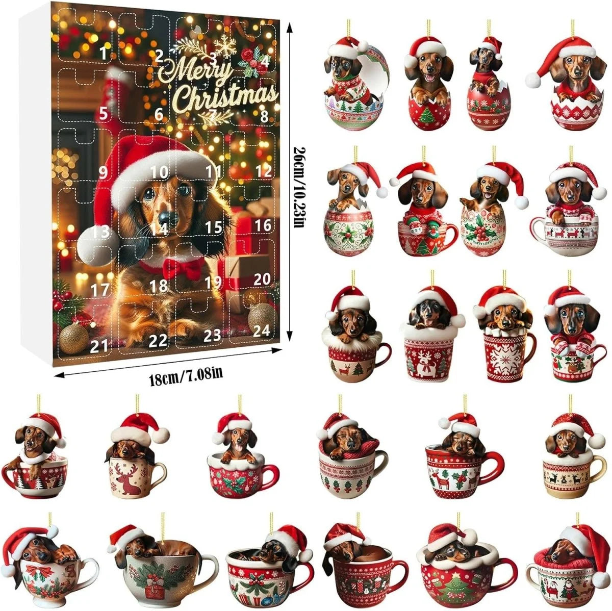 Dog Advent Calendar Dachshund-Themed 24 Daily Surprises