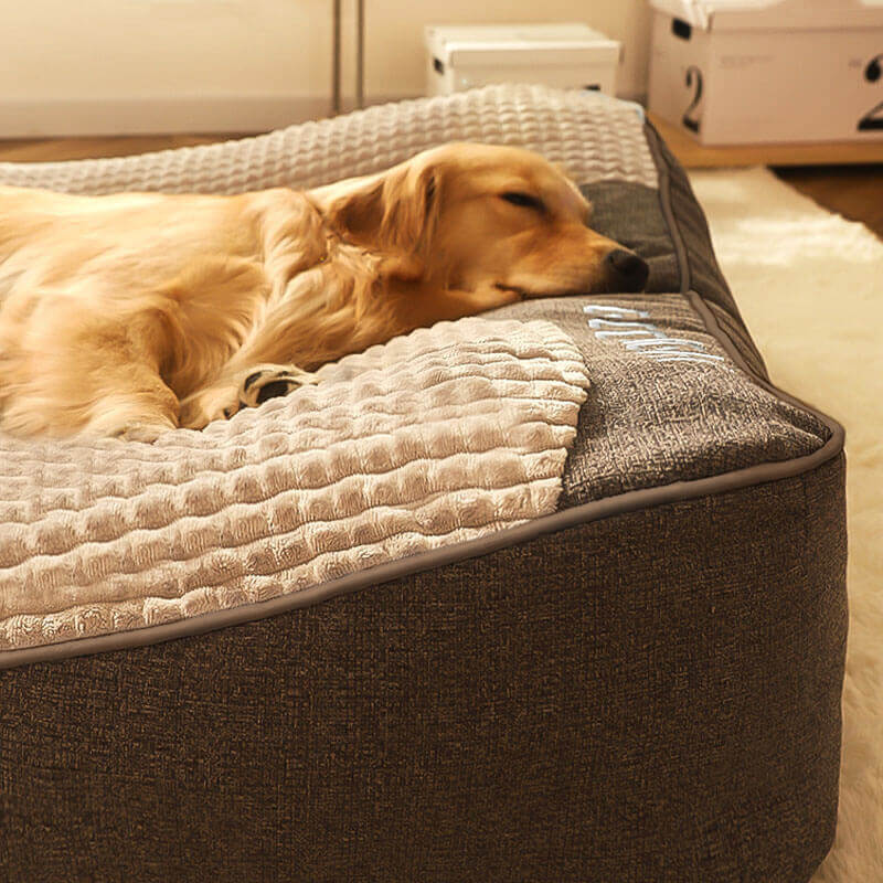Dog Bed Orthopedic Bolster Removable Washable Cover Scratch-Resistant Exterior