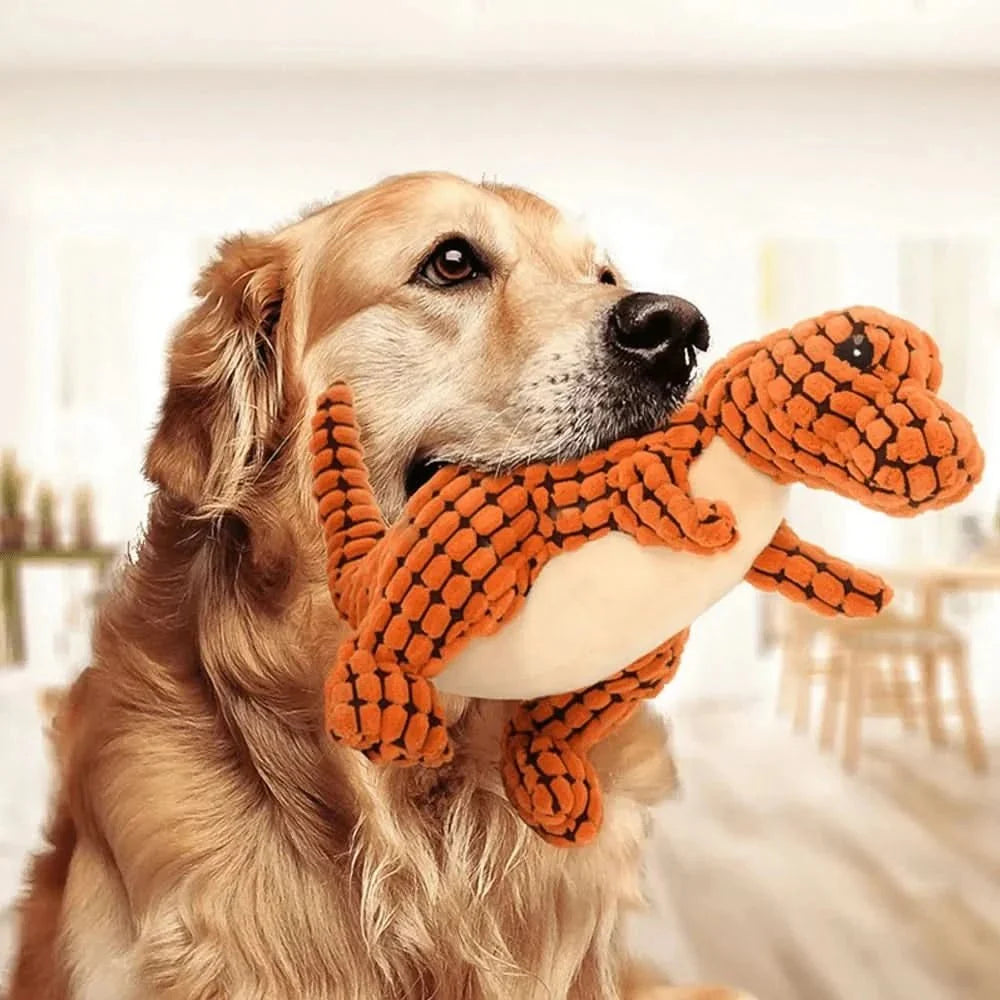 Dog Chew Toy Dinosaur Shape Durable Rubber for Strong Chewers