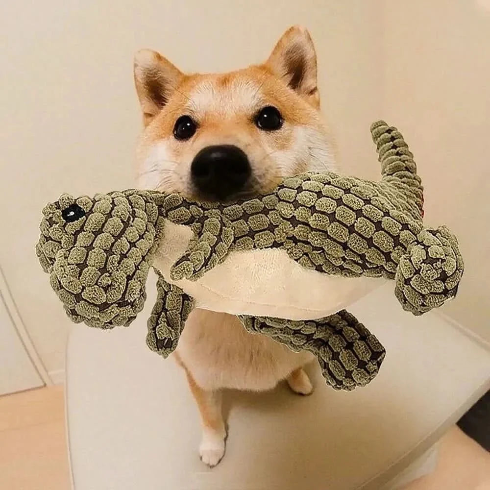 Dog Chew Toy Dinosaur Shape Durable Rubber for Strong Chewers
