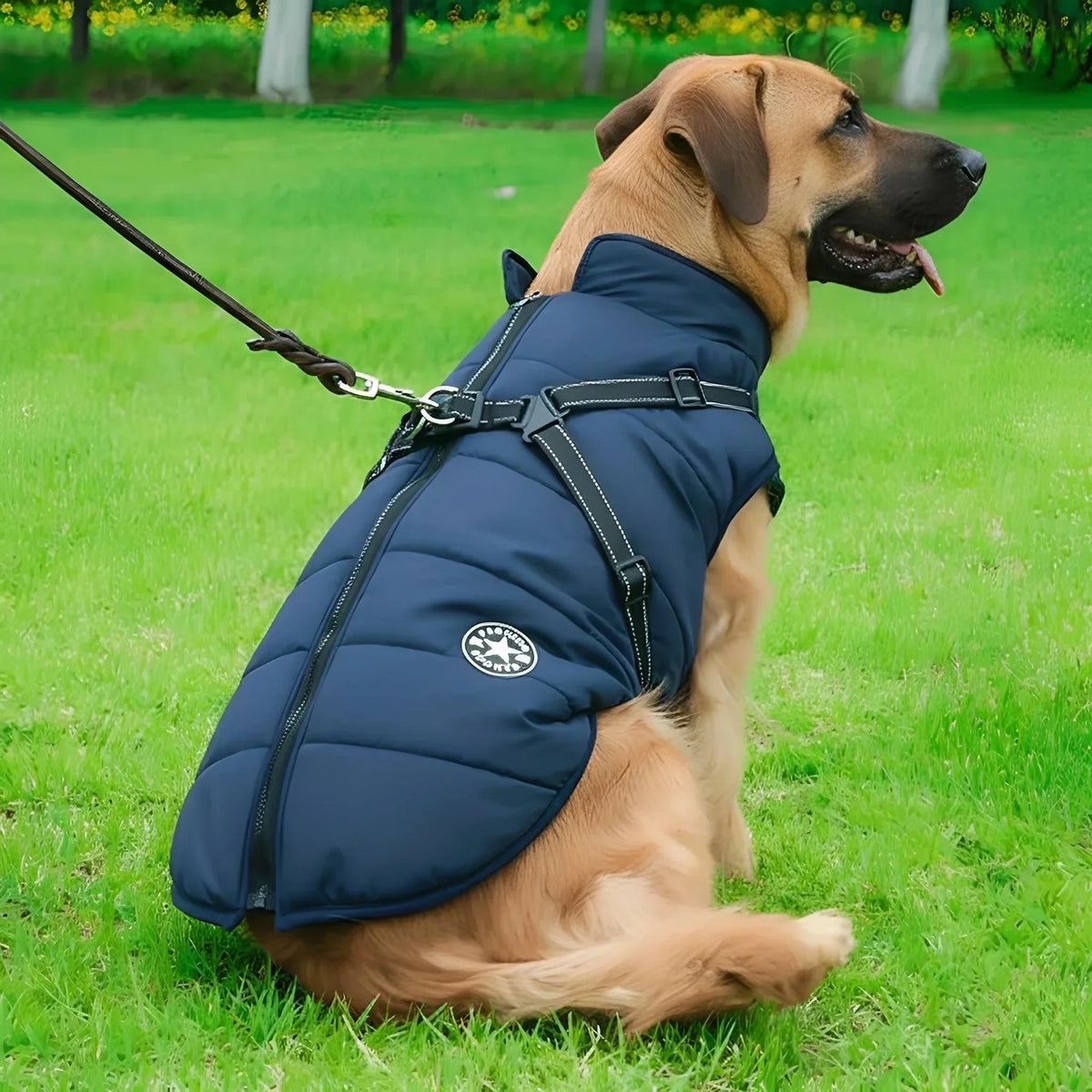 Dog Coat Padded Soft-Lined with Integrated Harness