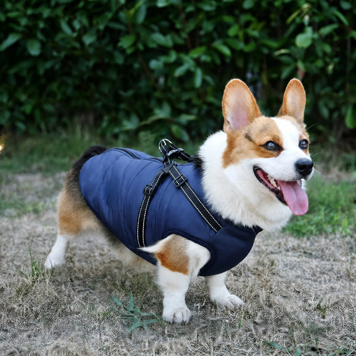 Dog Coat Padded Soft-Lined with Integrated Harness
