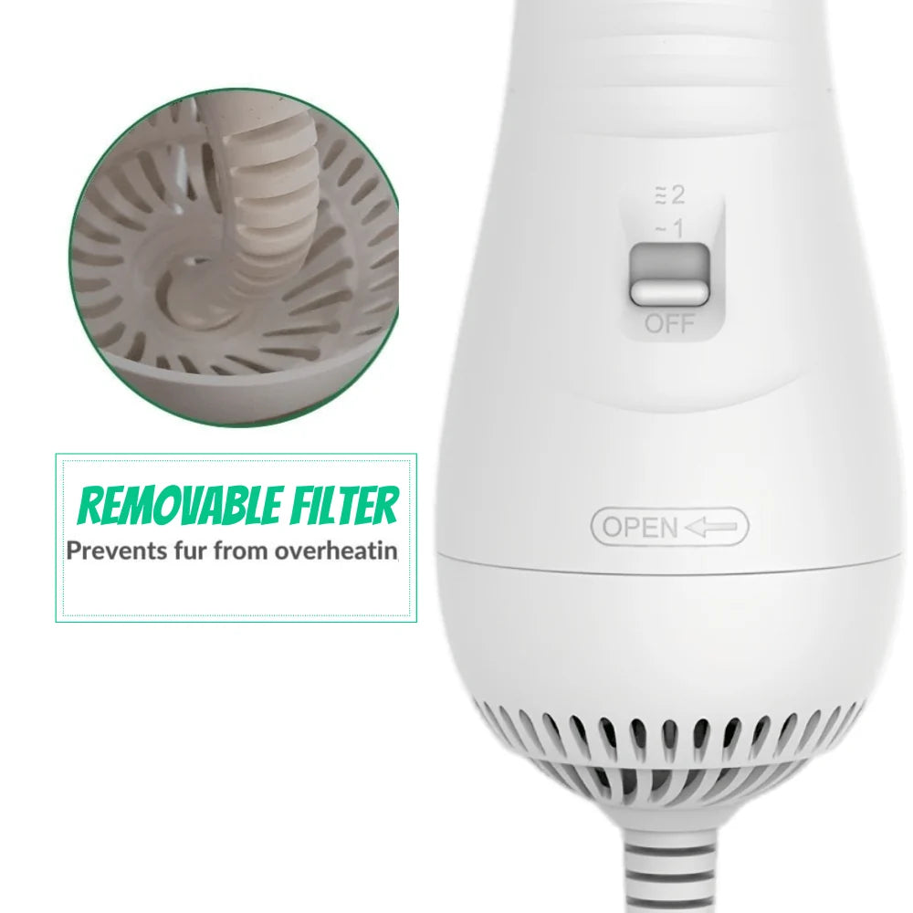 Dog Hair Dryer Brush 2-in-1 Quiet Drying & Detangling