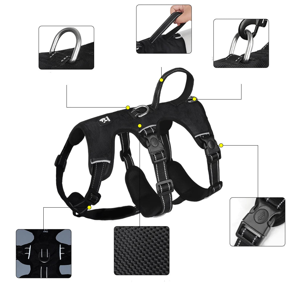 Dog Harness No-Pull Reflective Escape-Resistant