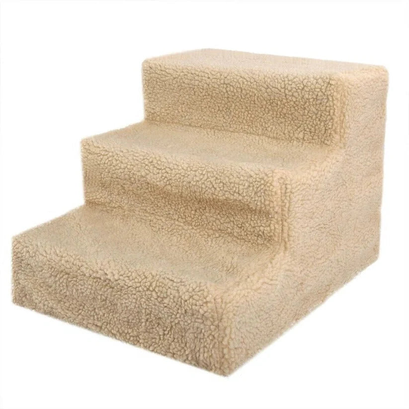 Dog Stairs 3-Step Removable Washable Fleece Cover