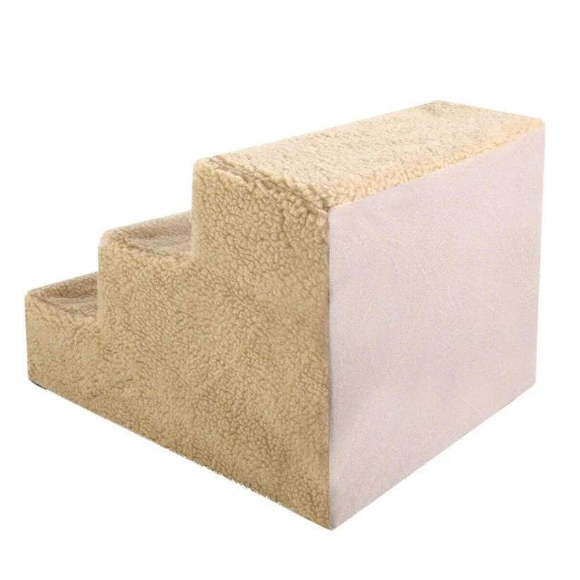 Dog Stairs 3-Step Removable Washable Fleece Cover