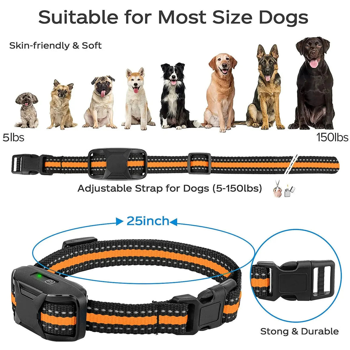 Dog Training Collar Waterproof 3 Modes 3,281 Ft Range