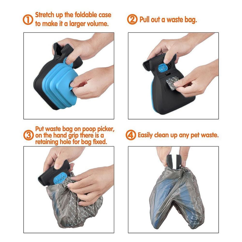 Dog Waste Picker Adjustable Grabber Clip-On Design