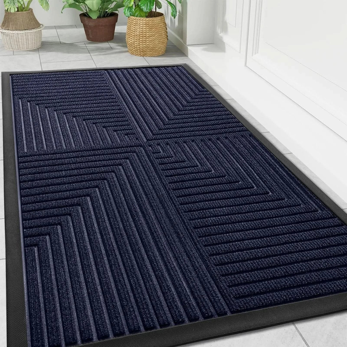 Door Mat Heavy-Duty Rubber Non-Slip Indoor & Outdoor