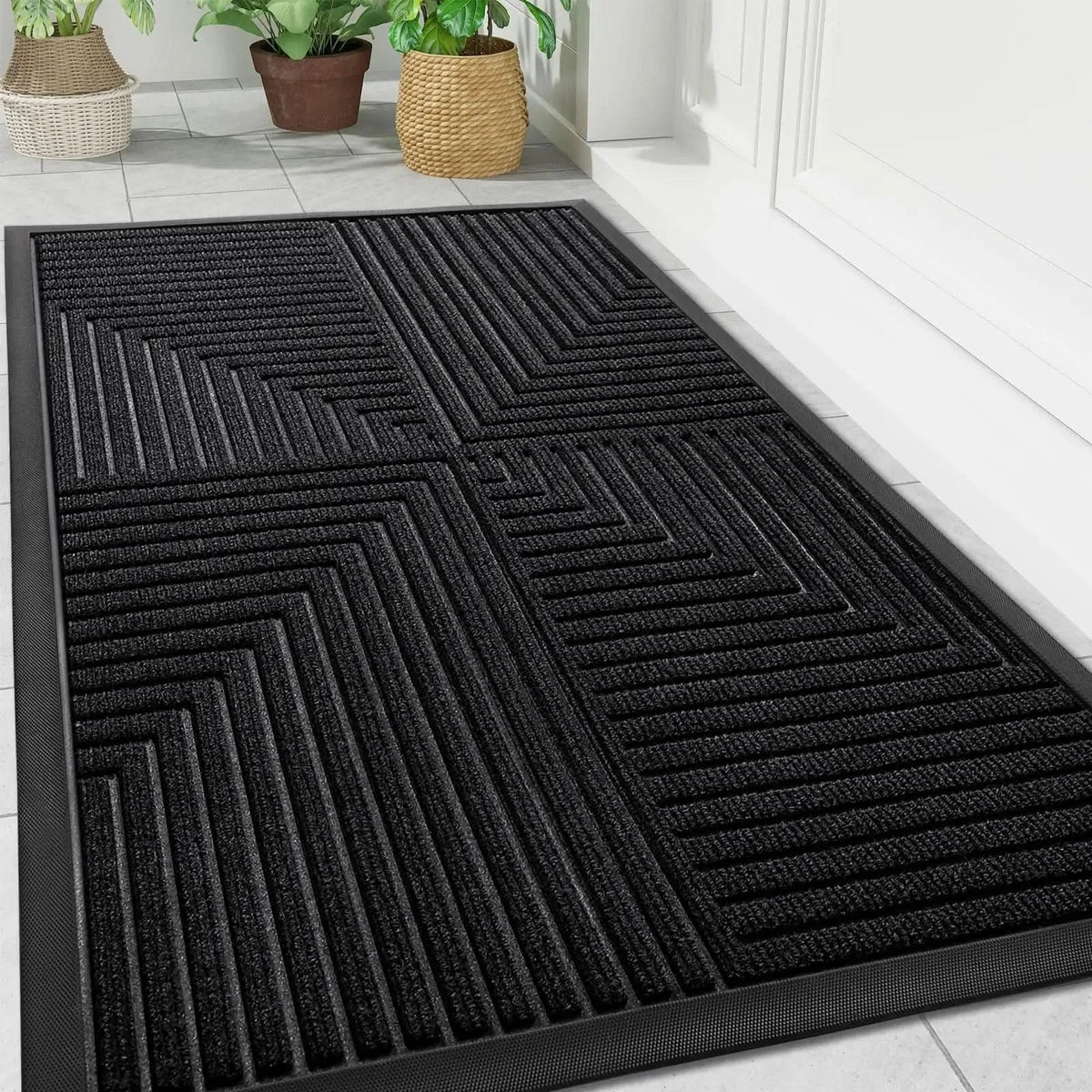 Door Mat Heavy-Duty Rubber Non-Slip Indoor & Outdoor