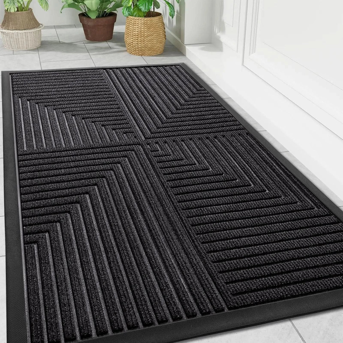 Door Mat Heavy-Duty Rubber Non-Slip Indoor & Outdoor