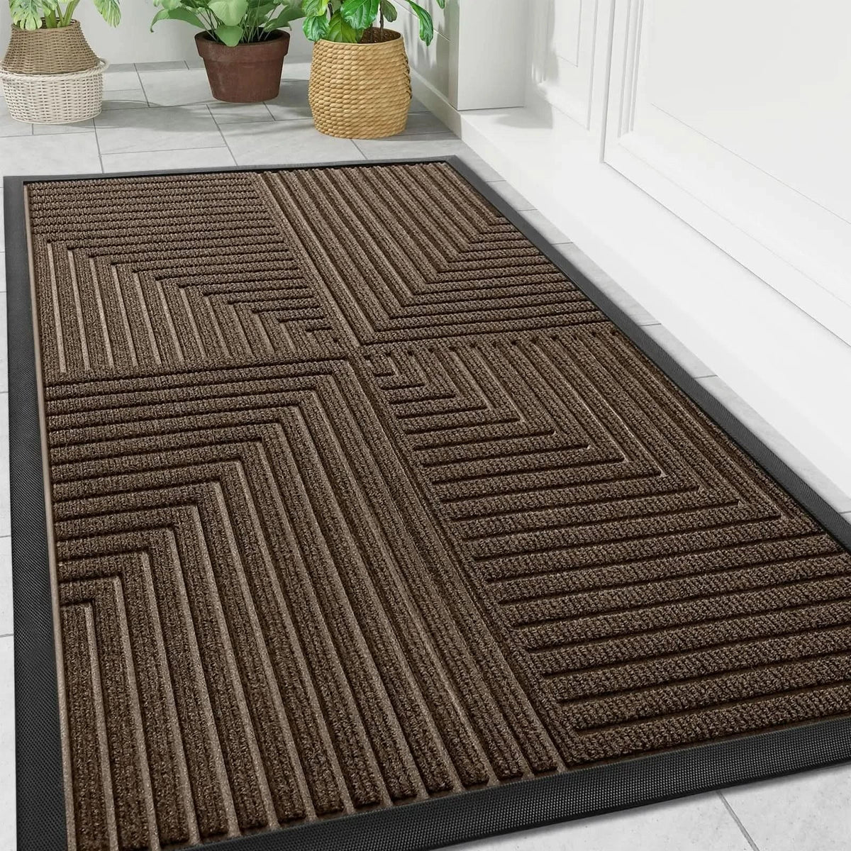 Door Mat Heavy-Duty Rubber Non-Slip Indoor & Outdoor