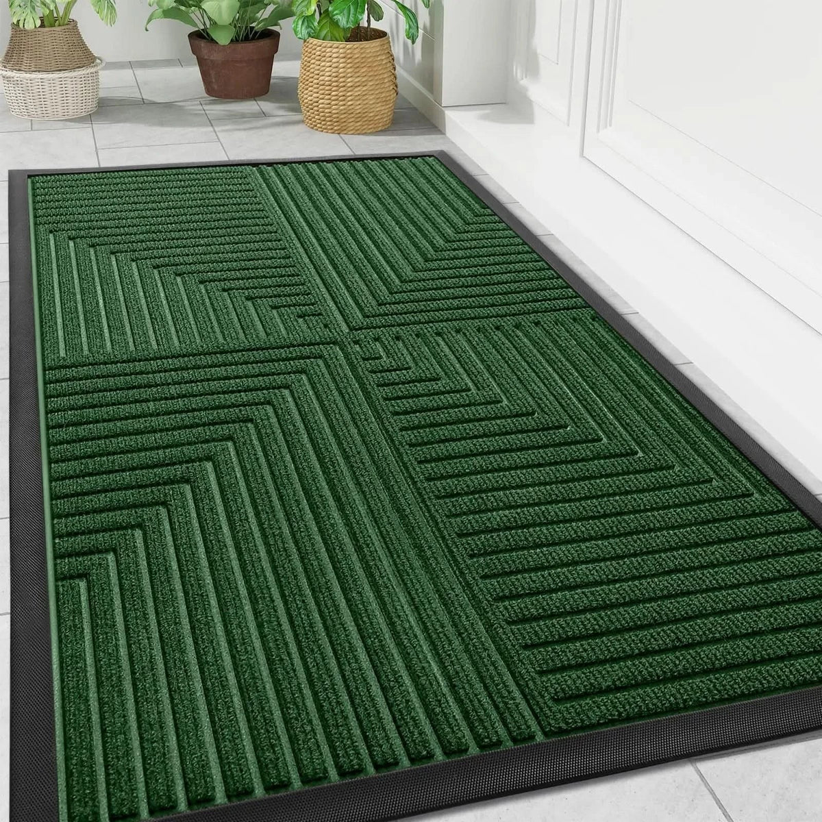 Door Mat Heavy-Duty Rubber Non-Slip Indoor & Outdoor