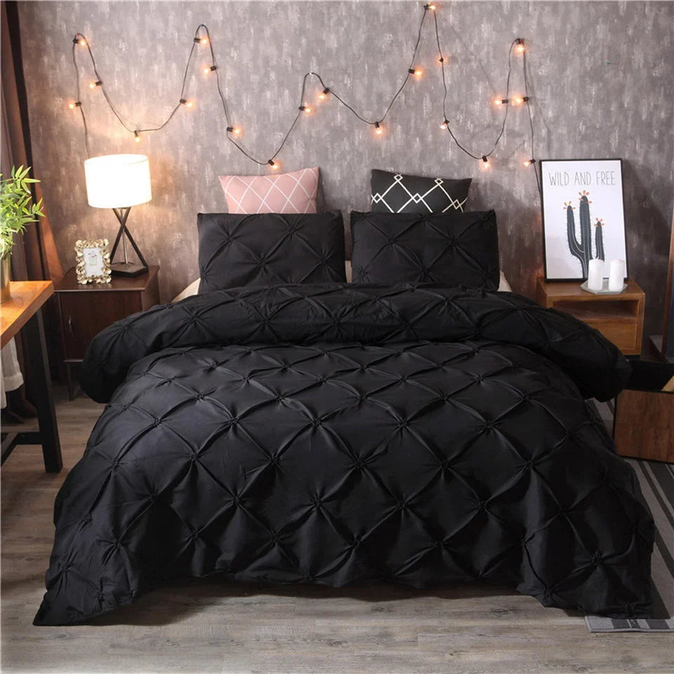 Duvet Cover Set Microfiber Breathable Includes Two Pillowcases