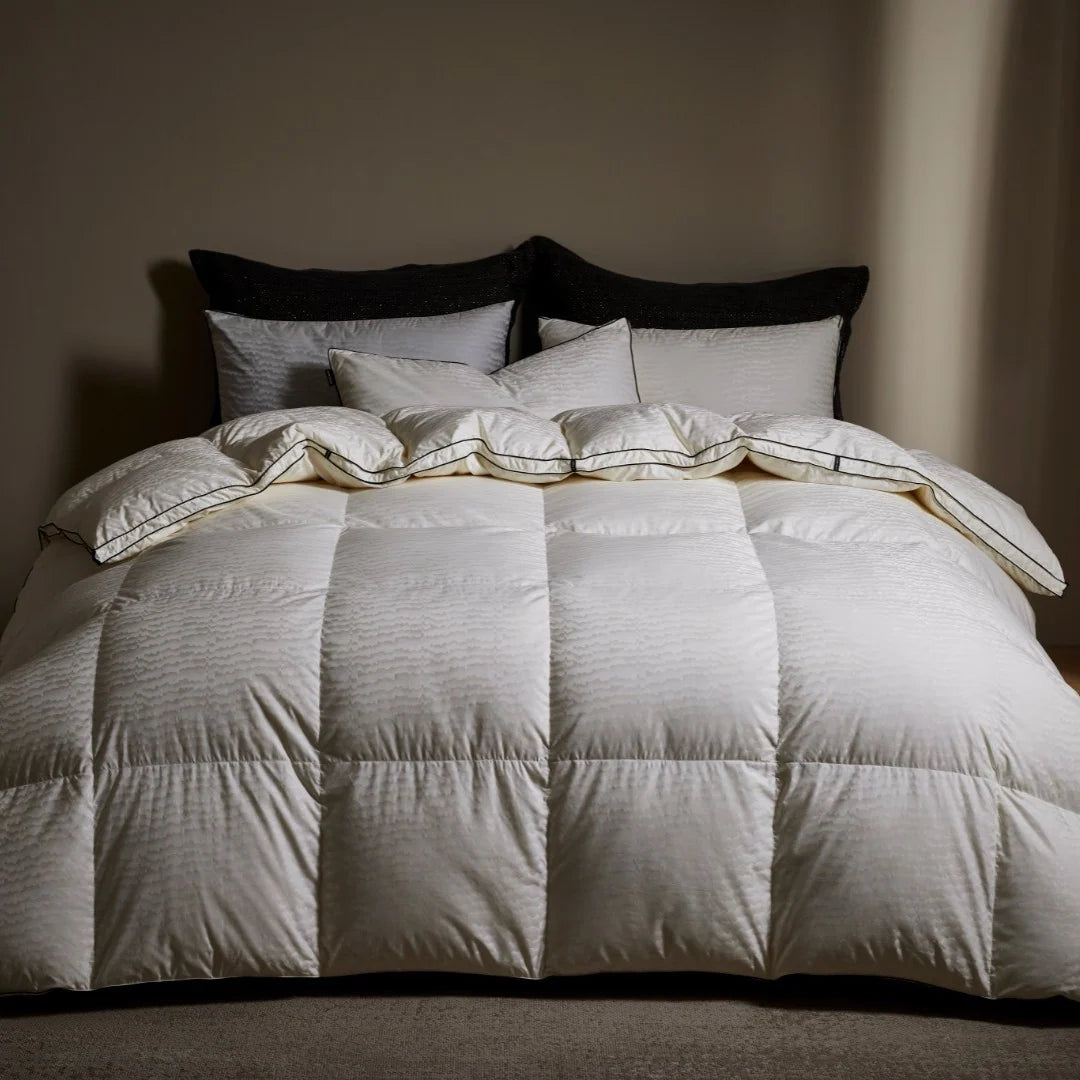 Duvet Goose & Duck Down Breathable Check Quilted All-Season Comfort