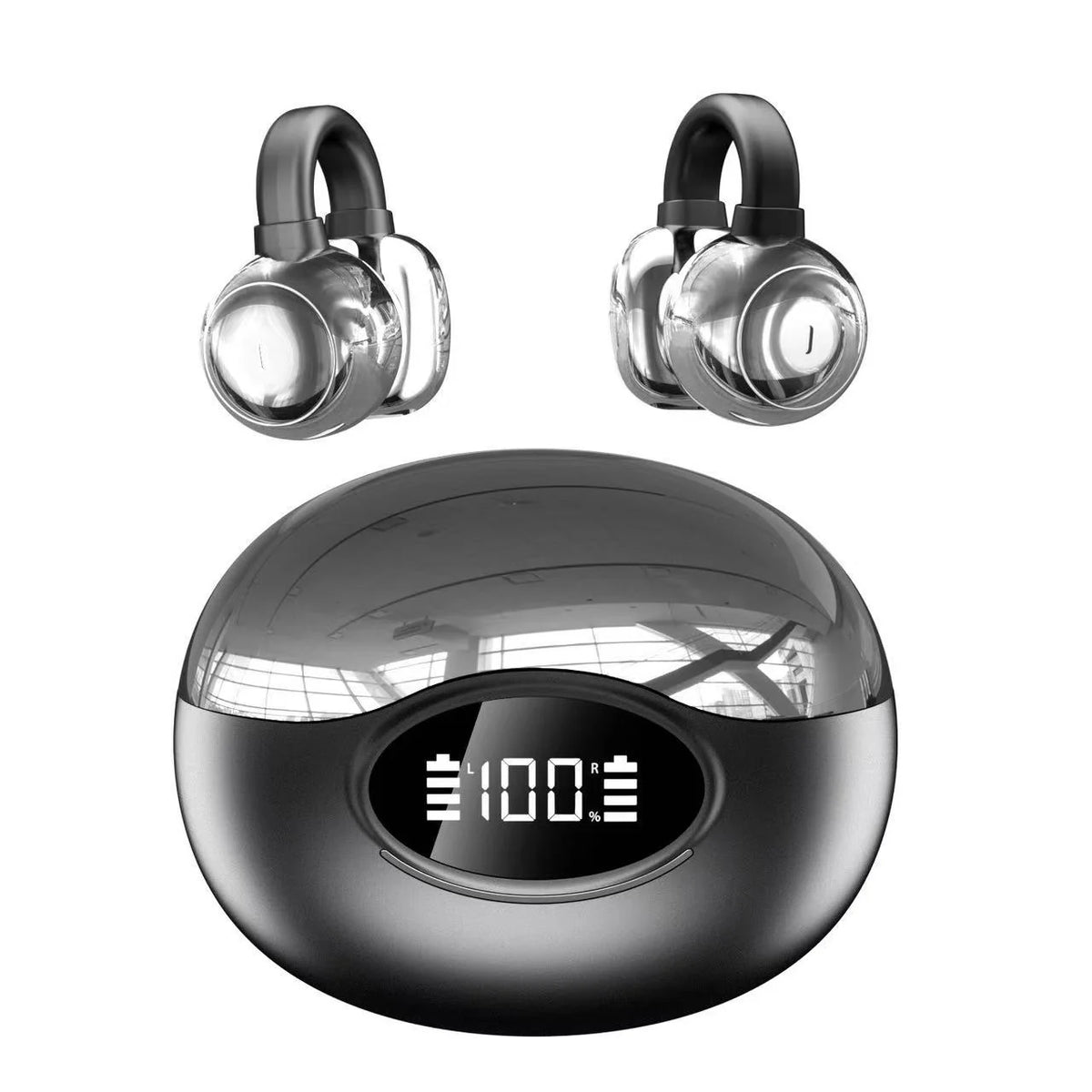 Ear Clip Headphones Bluetooth AI Translation Secure Fit
