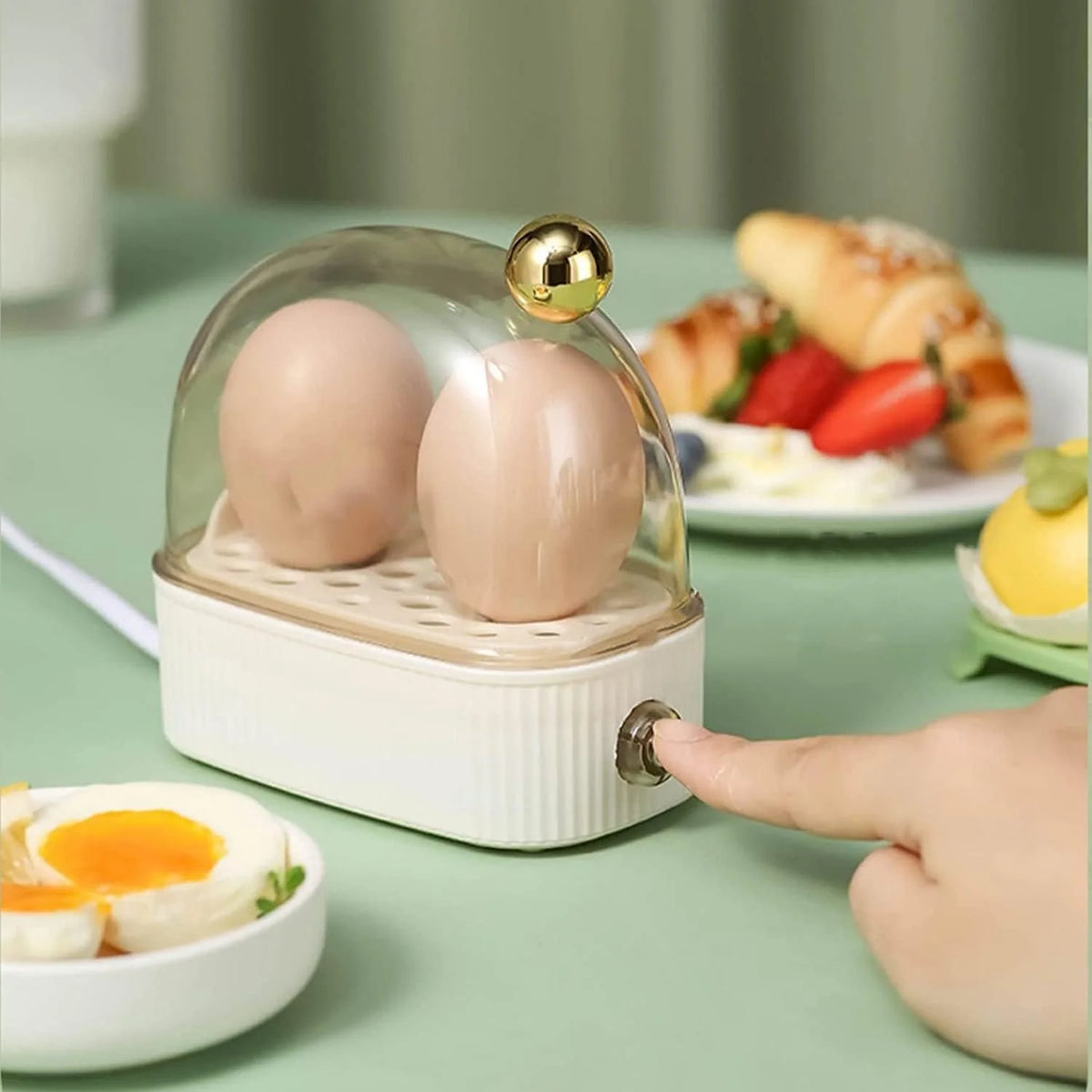 Egg Cooker & Poacher Three Heat Settings Two-Egg Capacity