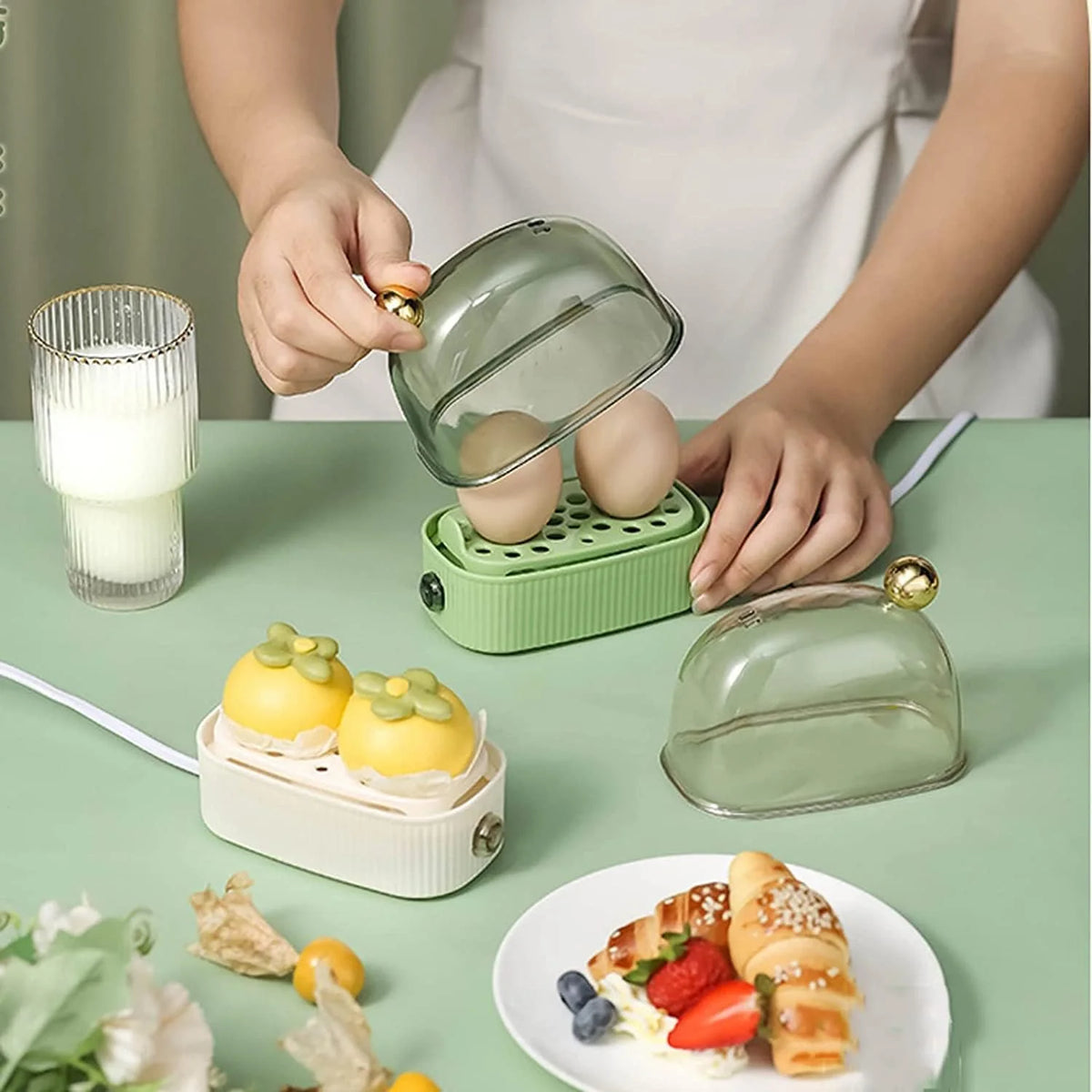 Egg Cooker & Poacher Three Heat Settings Two-Egg Capacity