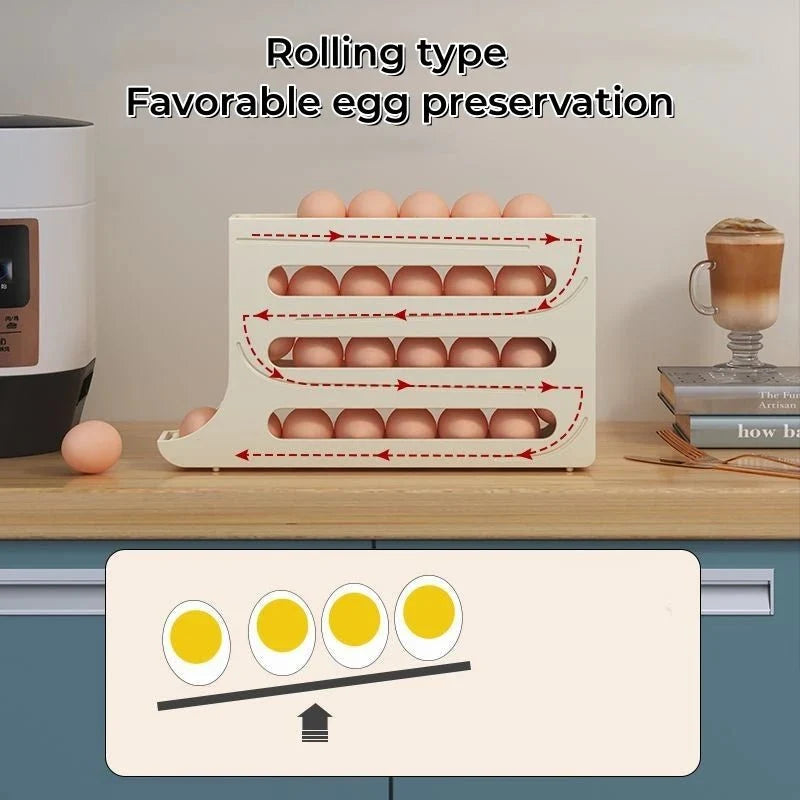 Egg Storage Box Automatic Rolling 30-Egg Capacity