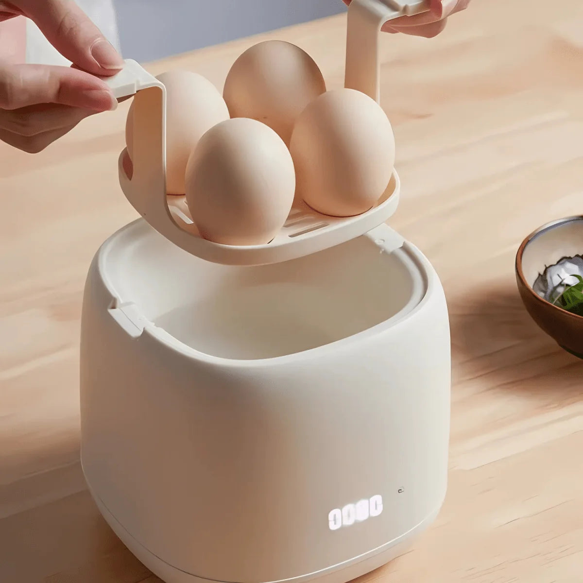 Electric Egg Cooker One-Button Automatic Shutoff Compact Design