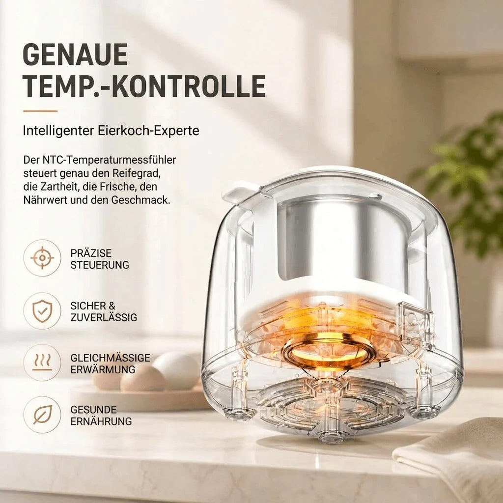 Electric Egg Cooker One-Button Automatic Shutoff Compact Design