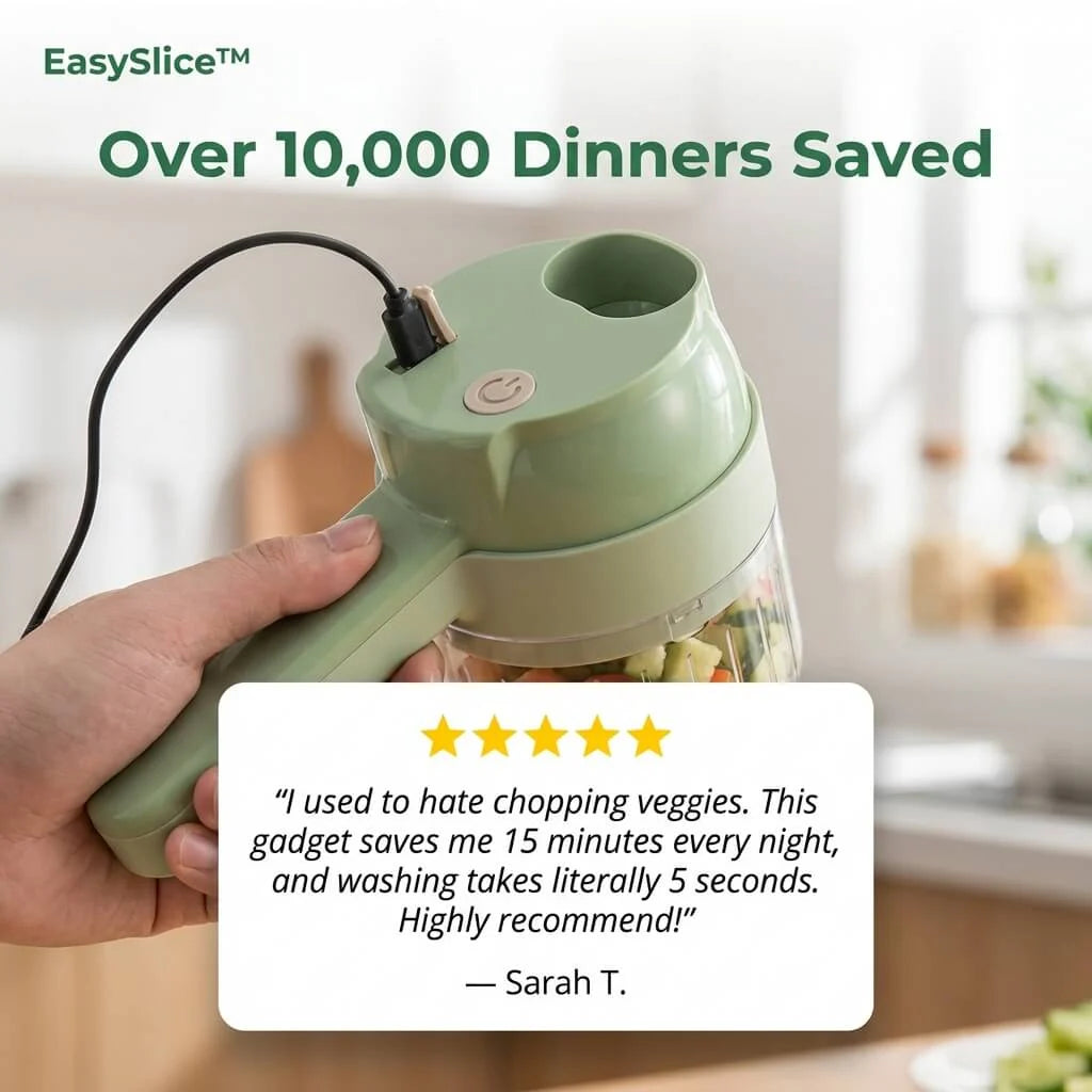Electric Food Chopper USB-C Rechargeable Stainless Steel Blades