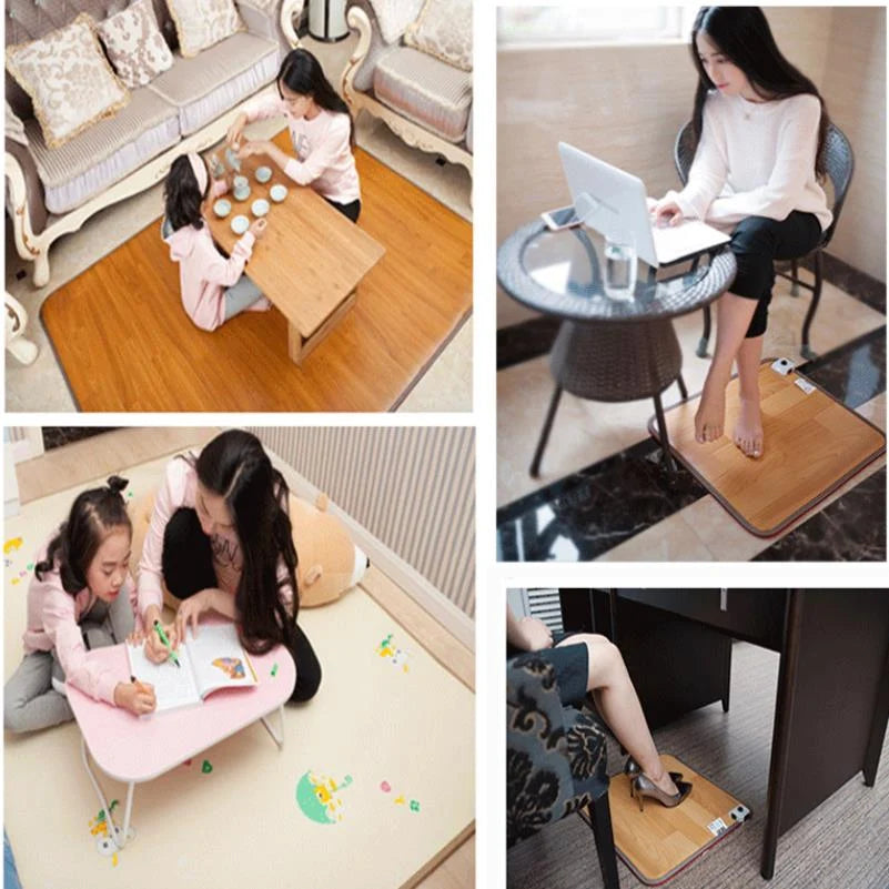 Electric Foot Warmer Mat Adjustable Temperature Control Waterproof Surface